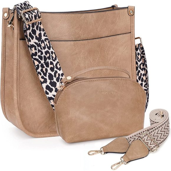 Crossbody Bag Purse for Women 2Pcs Leather Hobo Handbag Wallet Set With … - Picture 2 of 11